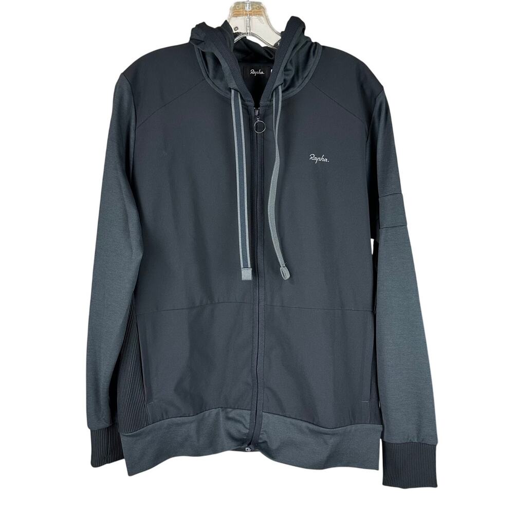 Rapha Men's Black Transfer Hoodie Full Zip Size Medium Excellent Condition